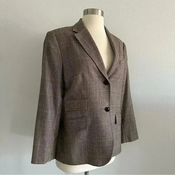 J. Crew Plaid 100% Wool Blazer Jacket Sz 12 - Picture 2 of 13